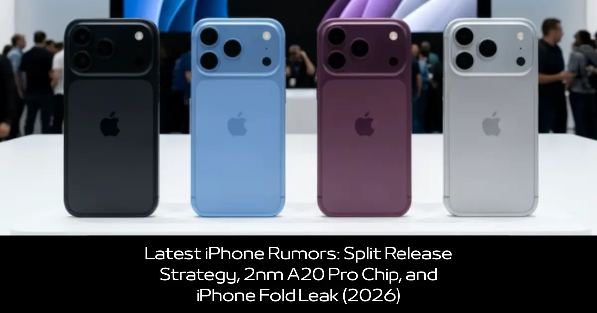 Latest iPhone Rumors: Split Release Strategy, 2nm A20 Pro Chip, and iPhone Fold Leak (2026)