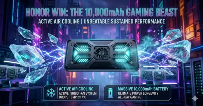 honor-win-review-gaming-phone.jpg The Honor Win gaming smartphone featuring a massive battery and active internal cooling fan technology.