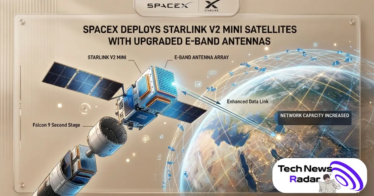 SpaceX Deploys V2 Mini Satellites with Upgraded E-Band Antennas for Starlink Network